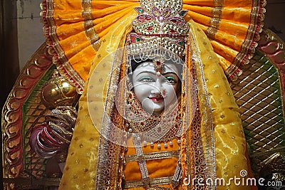 Indian Goddess Sherawali Maa close-up Editorial Stock Photo