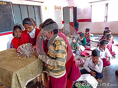 indian government school students making science project into the classroom in india January 2020 Editorial Stock Photo