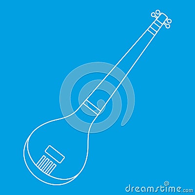 Indian guitar icon, outline style Vector Illustration