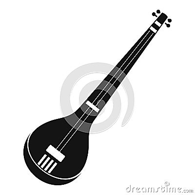 Indian guitar icon, simple style Vector Illustration