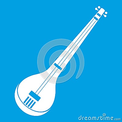 Indian guitar icon white Vector Illustration