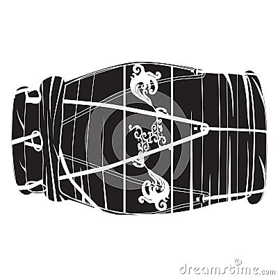 Indian hand drum dholak vector black and white illustration Vector Illustration