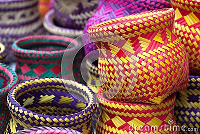 Indian handicrafts made by the natives of Paraty Stock Photo