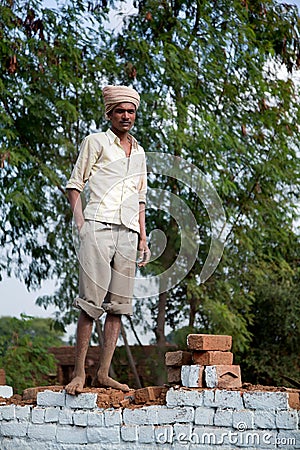 Indian happy worker (labor) Editorial Stock Photo