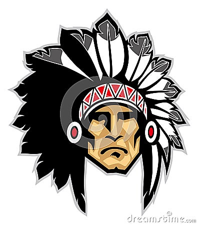 Indian head mascot Vector Illustration