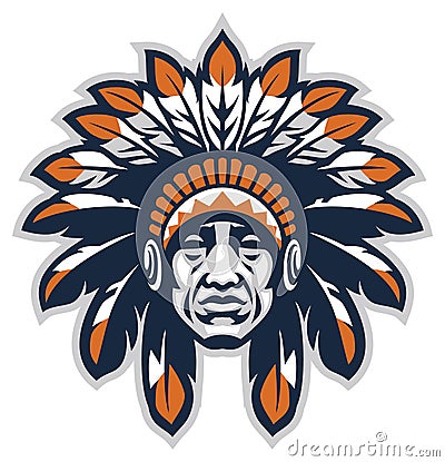 Indian head mascot Vector Illustration