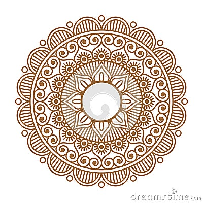 Indian henna mehendi ornament Vector Illustration