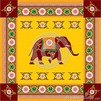 Indian (Hindu) Elephant Design Vector Illustration