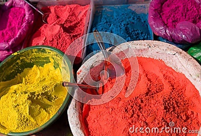 Indian hindu paints Stock Photo