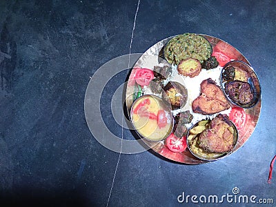 In India Bengali dish with fish. Stock Photo