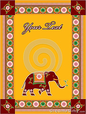 Indian (Hindu) Template Elephant Design Vector Illustration