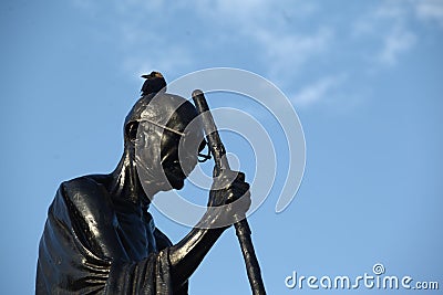 Indian history leader Mahatma Gandhi statue Editorial Stock Photo