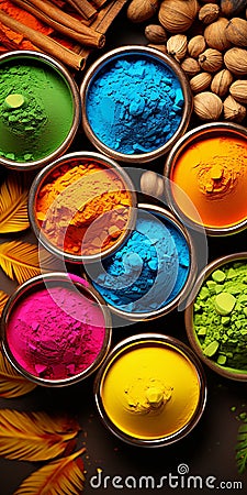 indian holi colors Stock Photo