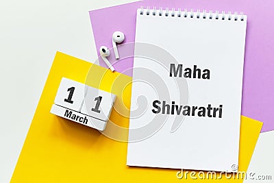 Indian holiday Maha Shivaratri of Spring month calendar march Stock Photo