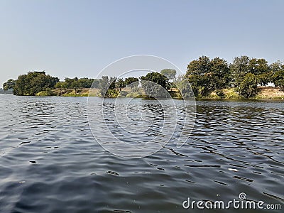Indian Holy river Kshipra broad view Stock Photo