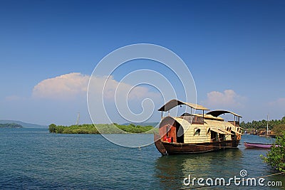 Indian House Boat Stock Photo