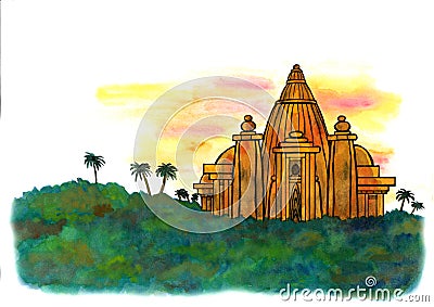 Indian Jungle Temple (Zen Pictures II, 2012) Cartoon Illustration