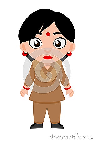 Indian, Lady, Police, Constable & Security Vector Illustration