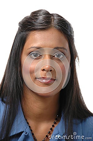 Indian lady smiling Stock Photo