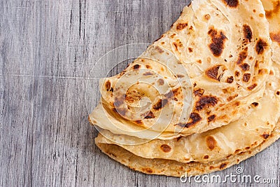 Indian layered Paratha flat bread Stock Photo