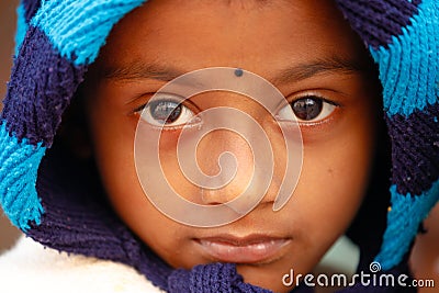 Indian little girl close portrait Editorial Stock Photo