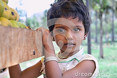 Indian Little Girl Stock Photo