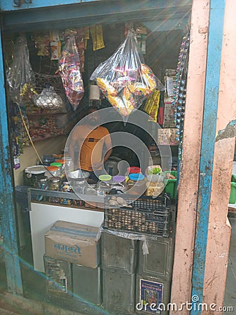 Indian Local Area Retail Shop. Editorial Stock Photo