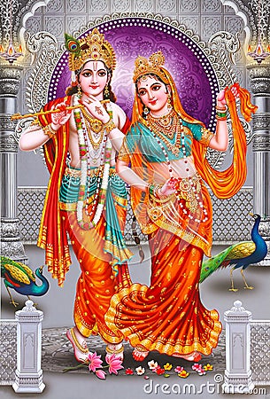 Lord Radha Krishna Beautiful wallpaper with background Stock Photo
