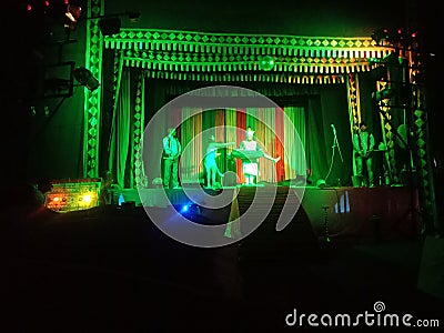 an indian magician performing on stage during magic show in India nov 2019 Editorial Stock Photo