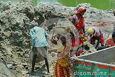 Indian male and female workers Editorial Stock Photo