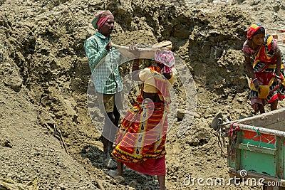 Indian male and female workers Editorial Stock Photo