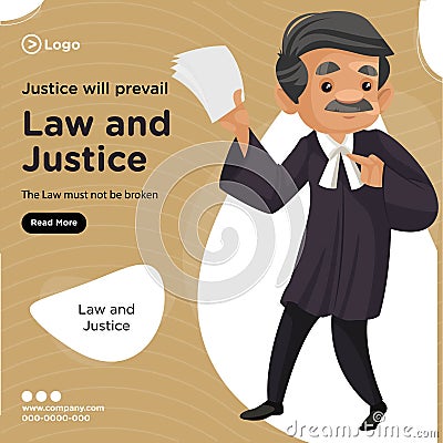 Banner design of justice will prevail Vector Illustration