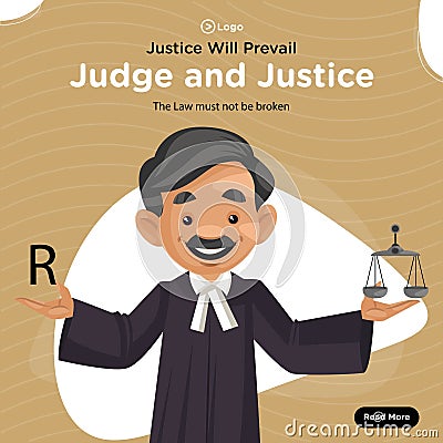 Banner design of justice will prevail Vector Illustration