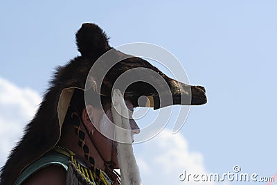 Native American Indian Man at PowWow Stock Photo