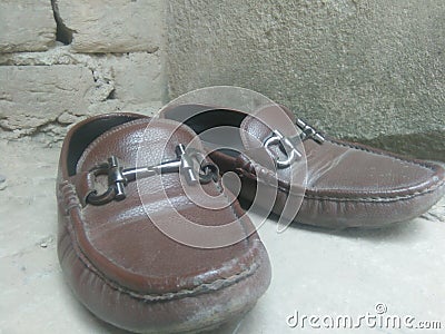 Indian man shoes classic style Stock Photo