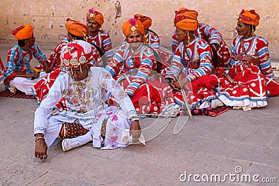 Indian Man in Traditional outfit of Rajasthan Editorial Stock Photo