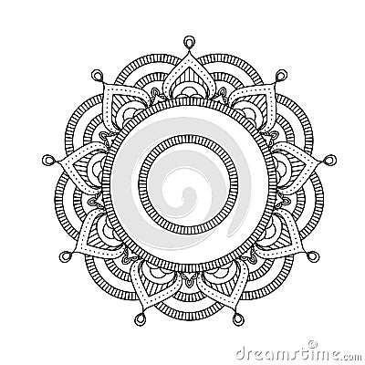 Indian mandala - flower style round moroccan pattern Vector Illustration