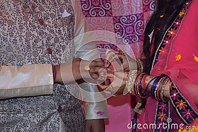 Indian marriage events ring cermony Editorial Stock Photo