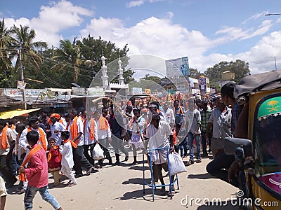 Indian Matadi festival in Lepakshi temple Editorial Stock Photo