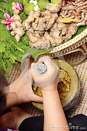 Indian medicine Ayurveda, herbal treatment 2019 Stock Photo