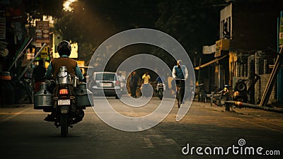 Indian milkman on distribution Editorial Stock Photo