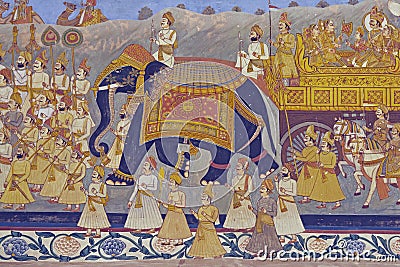 Indian Mural Stock Photo