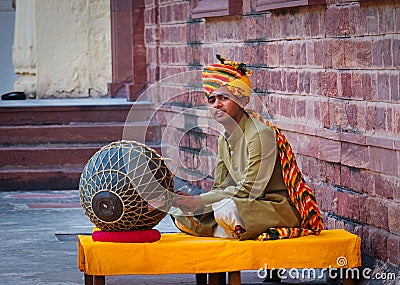 Indian musician playing musical instruments Editorial Stock Photo