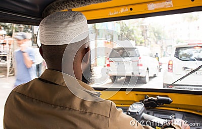Indian Muslim Auto Rickshaw Driver Editorial Stock Photo