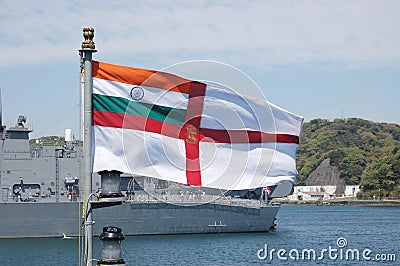 Indian Naval Ensign Flag. Editorial Stock Photo