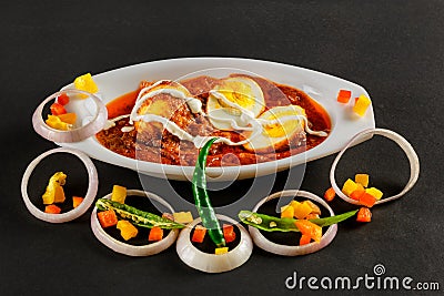 Indian Non-Veg Food with eggs & potatoes Stock Photo