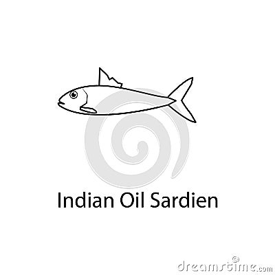 indian oil sardien icon. Element of marine life for mobile concept and web apps. Thin line indian oil sardien icon can be used for Stock Photo