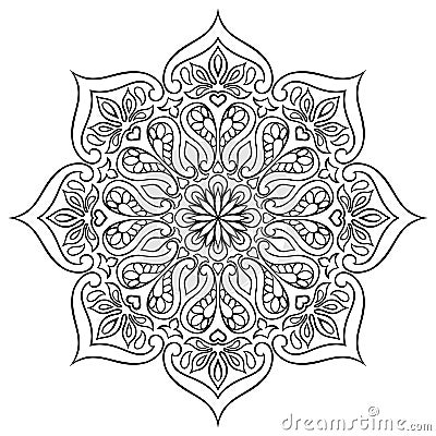 Indian ornamental mandala. Ethnic folk ornament. Vector Illustration