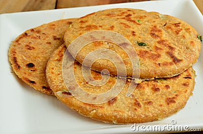 Indian Parantha (stuffed indian bread) Stock Photo
