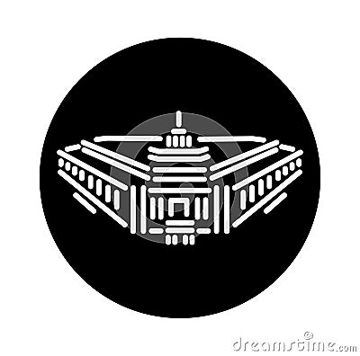 Indian Parliament building vector icon Vector Illustration